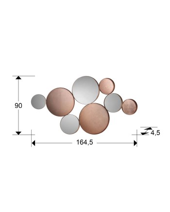 MALMO- ESPEJO ORO ROSA 165X90
